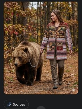 Handmade Northwood bear upholstery Coat Duster L upcycled Don't Throw It Out